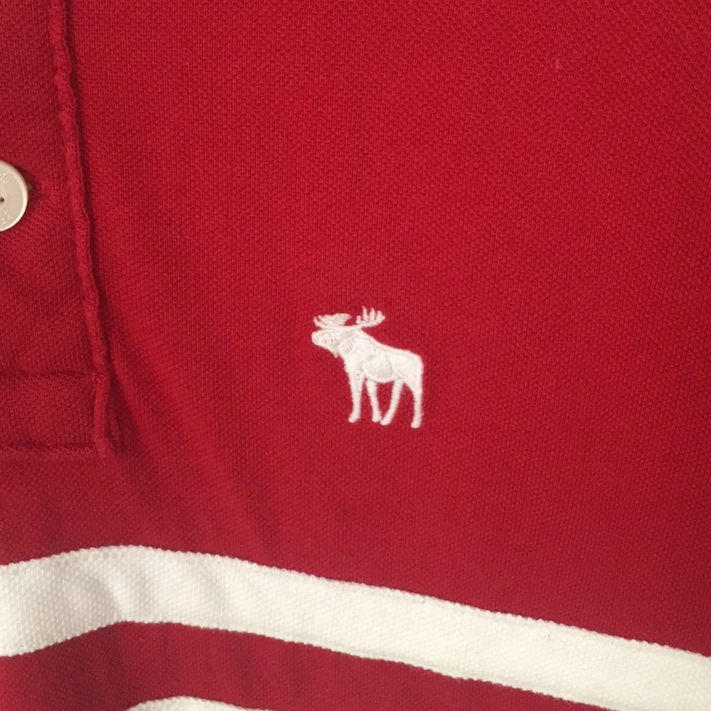 Abercrombie & Fitch Polo Style T Shirt L 13/14 Red - Picture 3 of 4